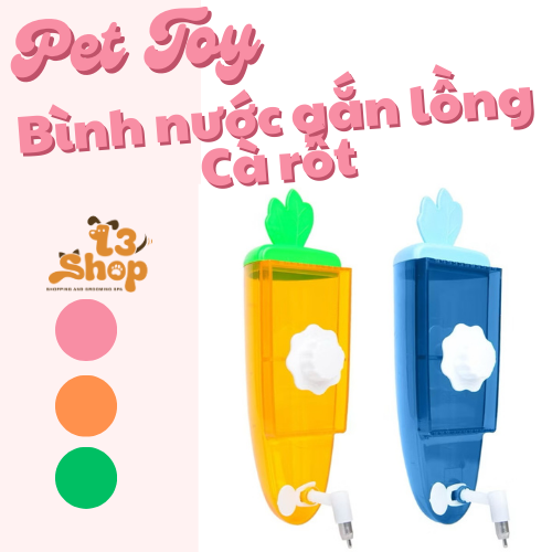 bình nước Carrot ( cà rốt)  500ml dành cho thỏ, bọ, sóc,hamster - T3 PETS SHOP