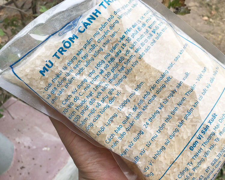 Mủ trôm nguyên chất Phan Rang cỡ hạt 1mm, 3mm