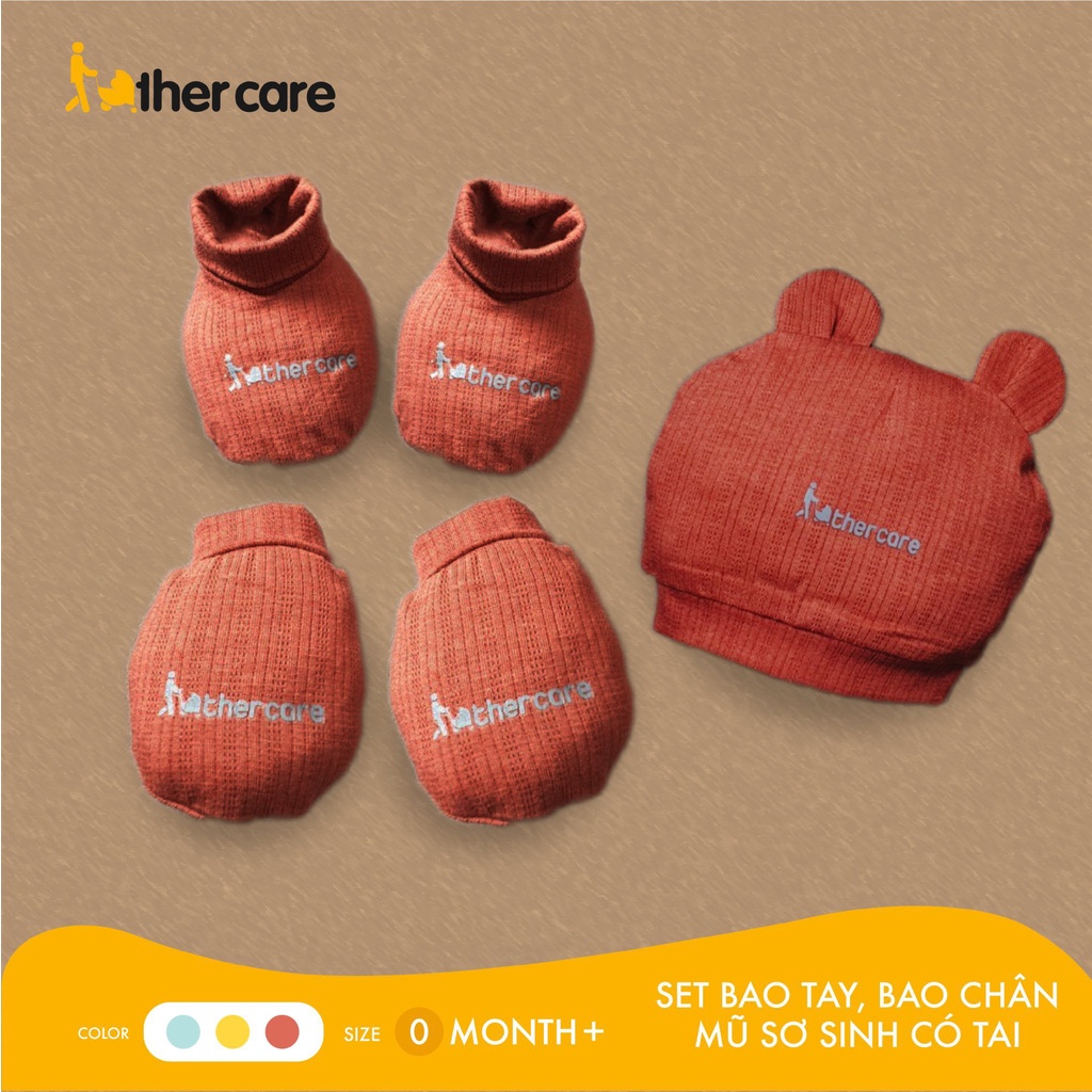Set 2C Mũ Cotton Sơ Sinh Tai Gấu
