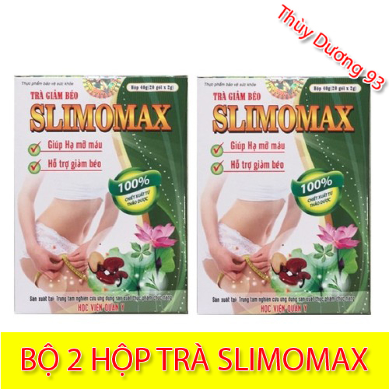 Bộ 2 hộp Trà giảm béo Slimomax Học Viện Quân Y (20 gói x 2) giúp giảm mỡ máu, giảm cân hiệu quả và an toàn