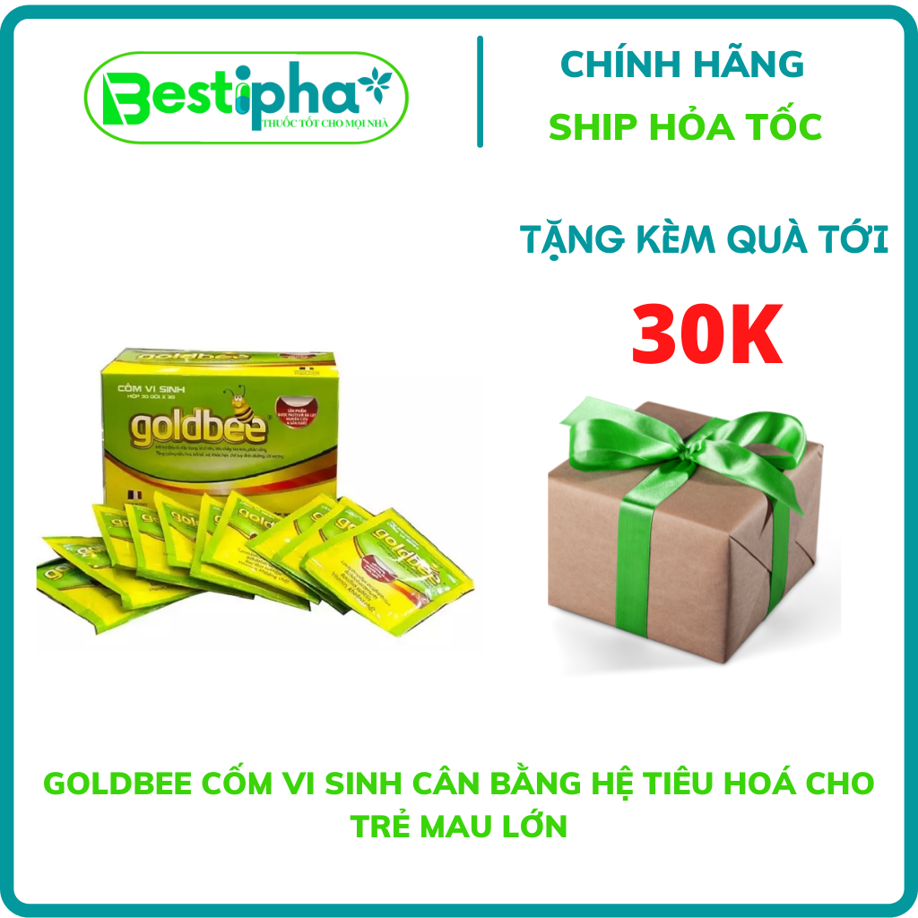 Goldbee cốm vi sinh cân bằng hệ tiêu hoá cho trẻ mau lớn Hộp 30 gói