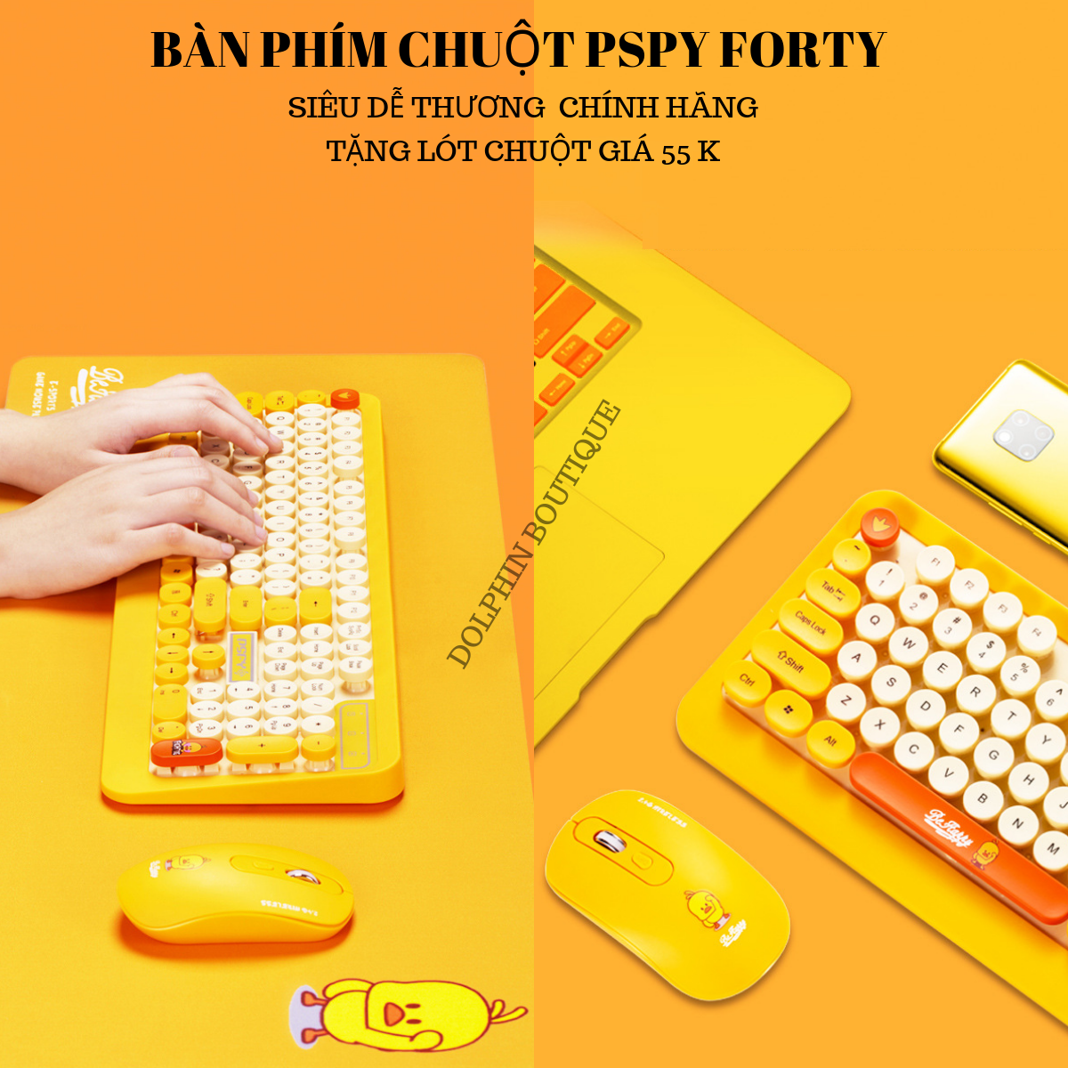 Bộ Bàn Phím Chuột Không Dây Alliance BE FORFUL- Tặng Lót Chuột 55K Cao Cấp, ban phim va chuot