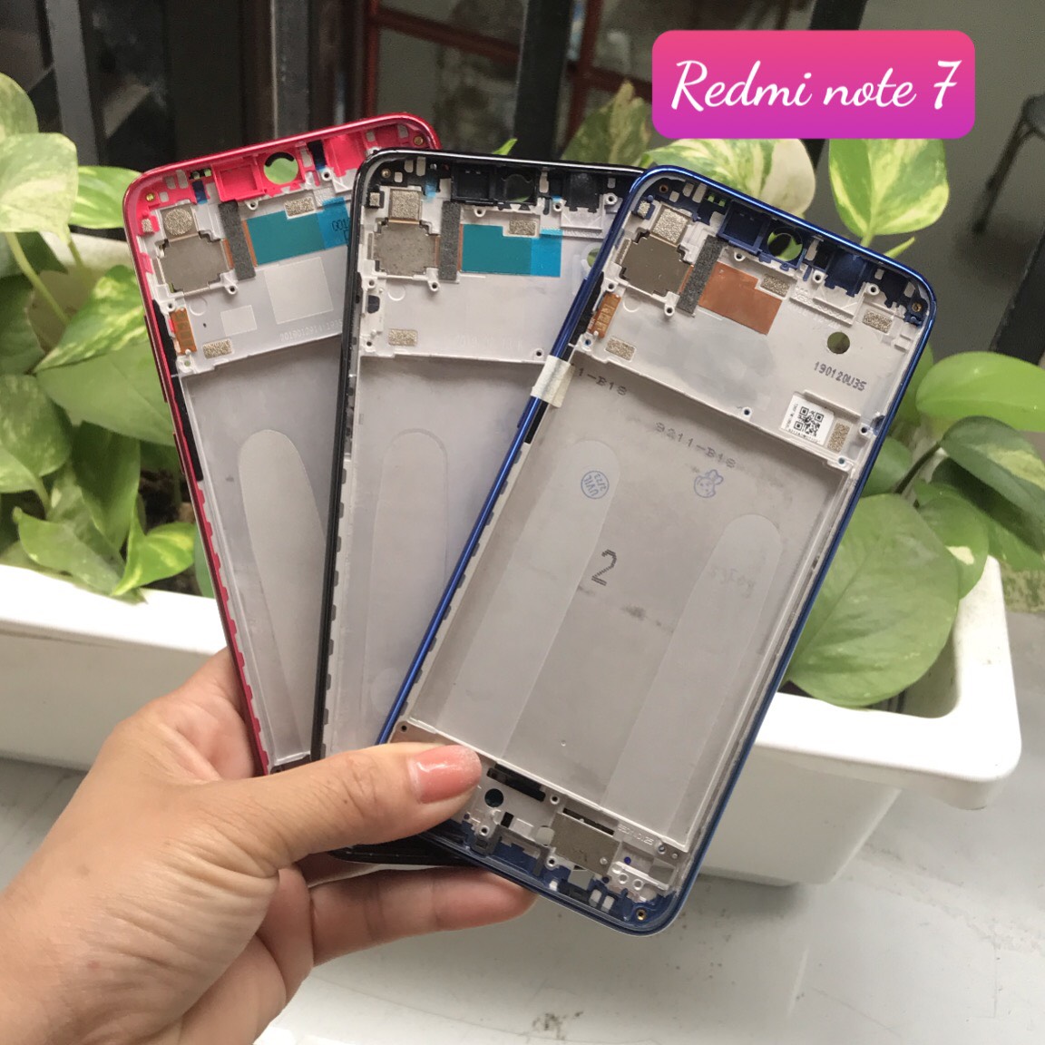 xương máy +viền xiaomi Redmi Note 7 ( khung. sườn máy. phím bấm)