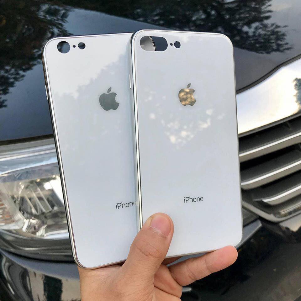 Ốp Lưng Kính Cường Lực iPhone 7 Plus/ 8 Plus (Kính Cường Lực lưng Viền Dẻo Cùng Màu)123123