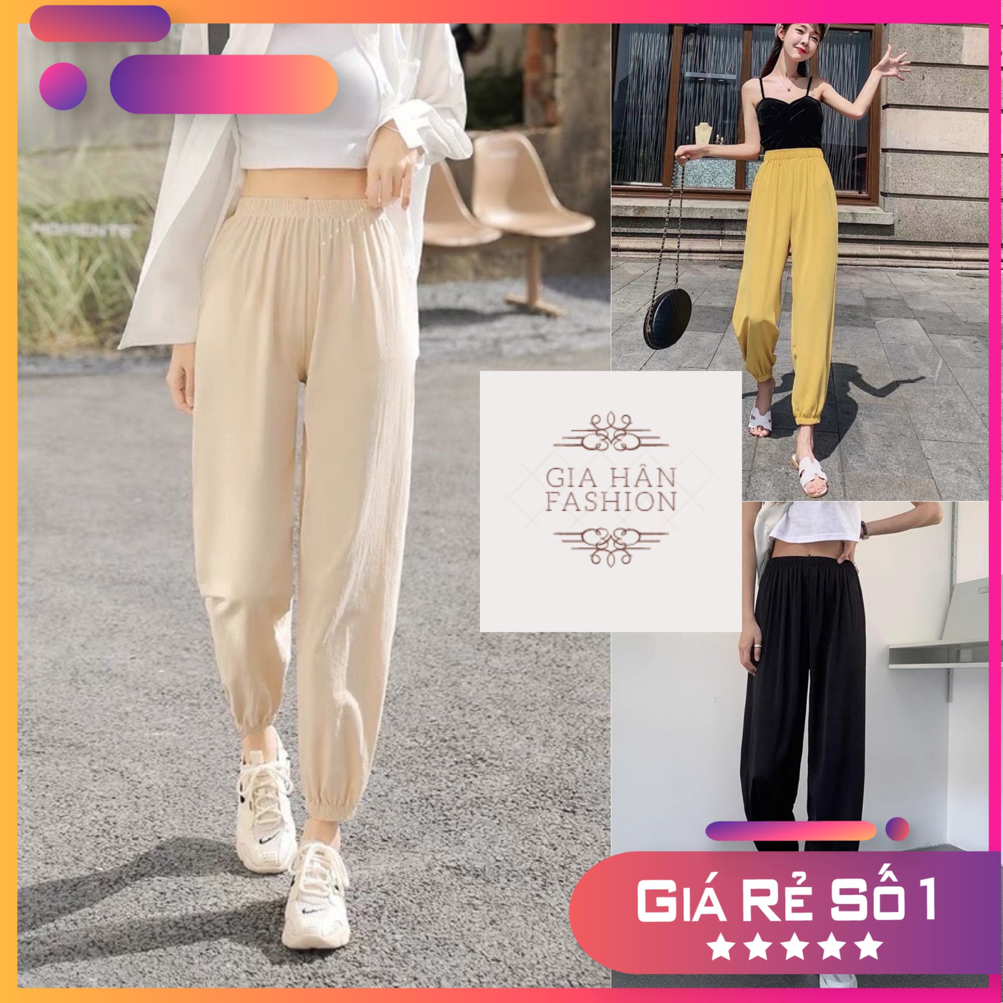 MS666 Quần Jogger Đũi Cạp Chun Bo Ống Nhẹ Mát