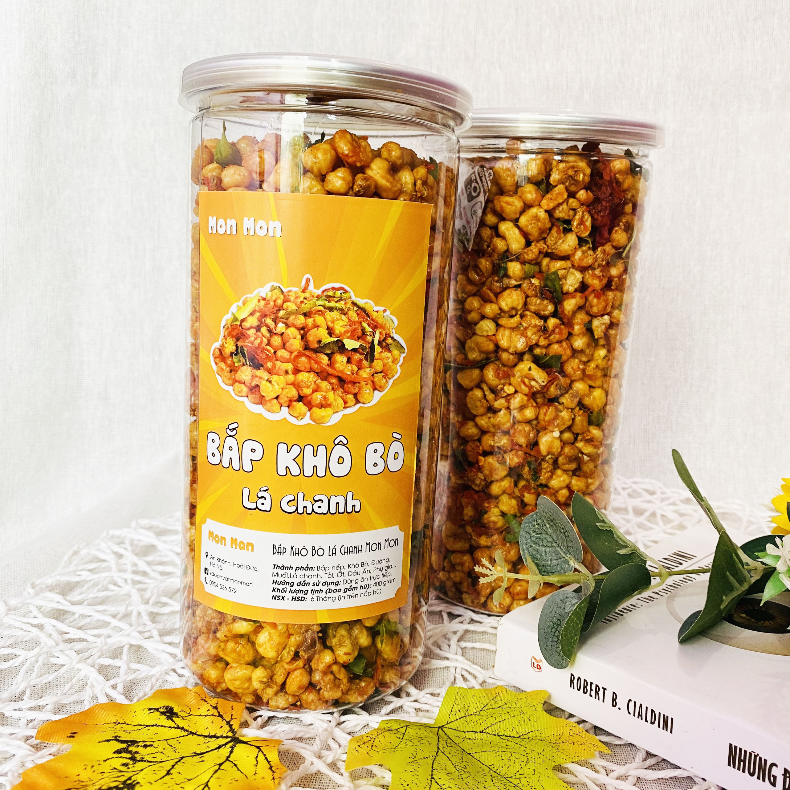 BẮP KHÔ BÒ LÁ CHANH - 300gr - MONMON