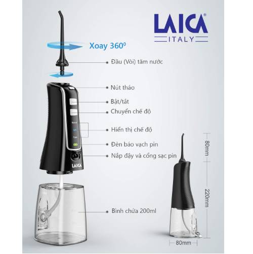 Máy tăm nước LAICA PC4003 - Italy - 3 Chế Độ