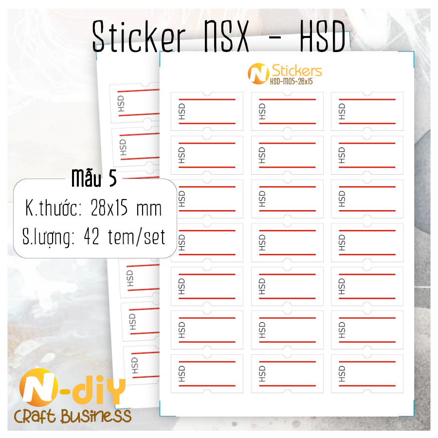 [N-diy] Nhãn tem sticker NSX HSD hạn sử dụng
