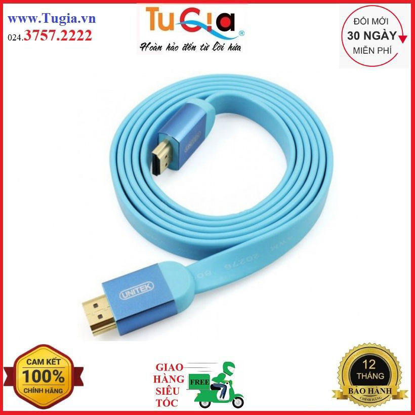 Cáp HDMI 1.4 (1.5m) Unitek (Y-C 154) (Dây Dẹp) - Hàng chính hãng
