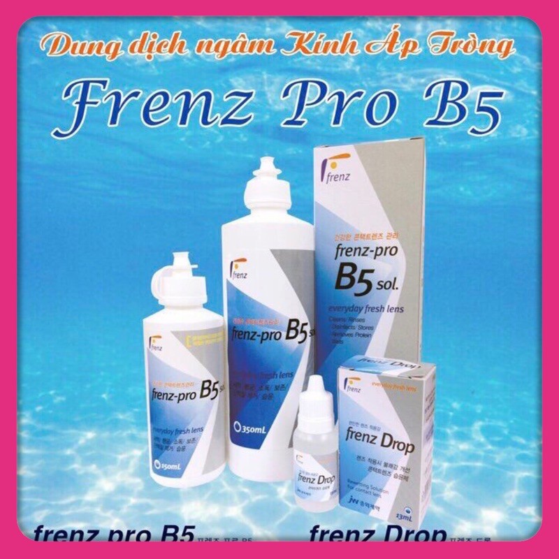 Nước Ngâm 350ml Hàn Quốc chính hãng Nước ngâm áp tròng frenz pro b5 lens áp tròng 350ml rửa lens