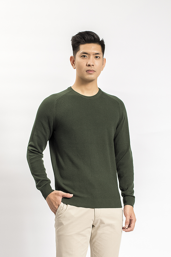 Áo len nam cổ tròn kwin aristino kwo006w8