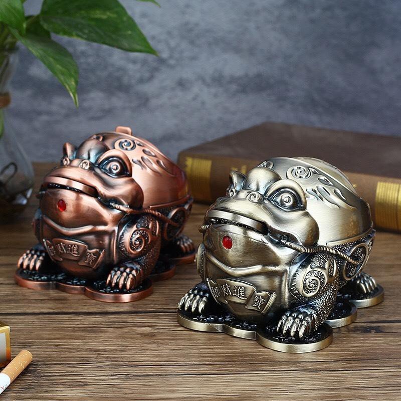 Gạt Tàn Thuốc Lá  Cóc Ngậm Tiền Xu - Phong Thủy Trang Trí Sang Trọng, Cao Cấp