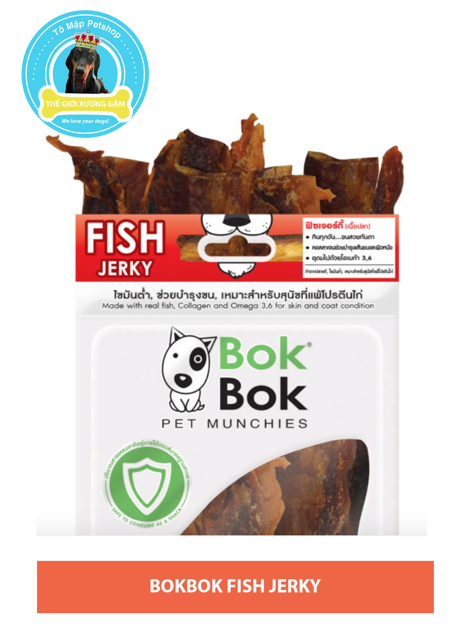 [NEW ARRIVAL] SNACK DINH DƯỠNG KHÔ CÁ FISH JERKY BOKBOK 50G