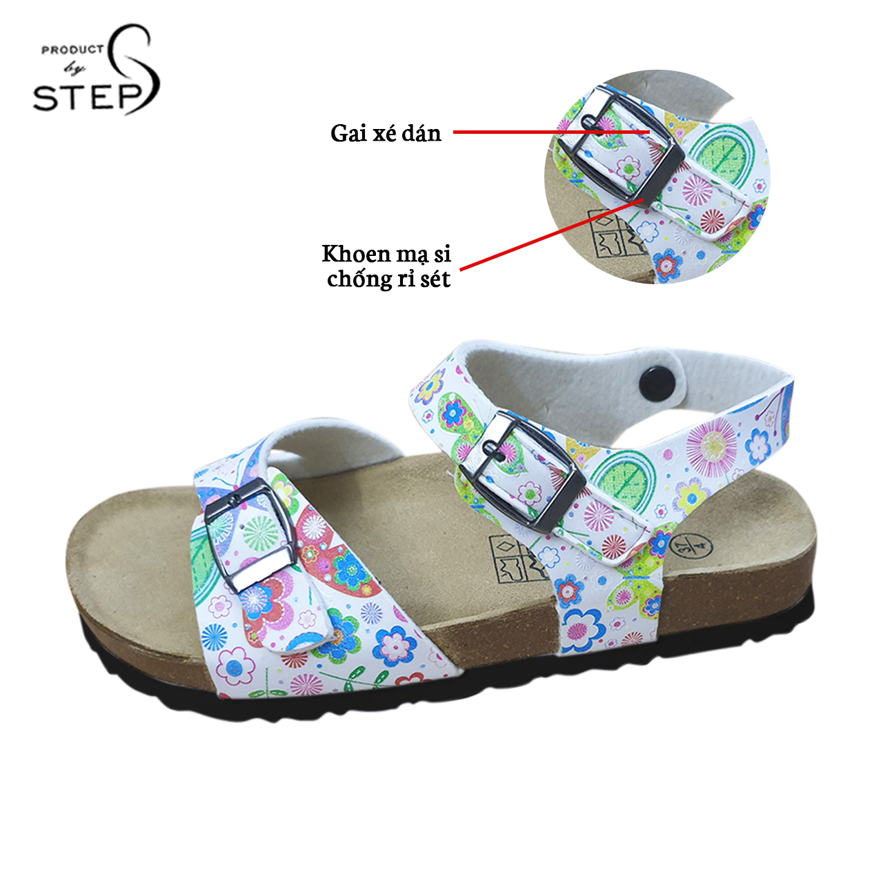 [HCM][Sandal] Giày đế trấu EVA in hoa văn quai bản (Size 35-39)