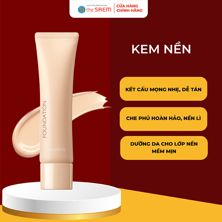 Kem nền The Saem Saemmul Airy Cotton Foundation (30ml)