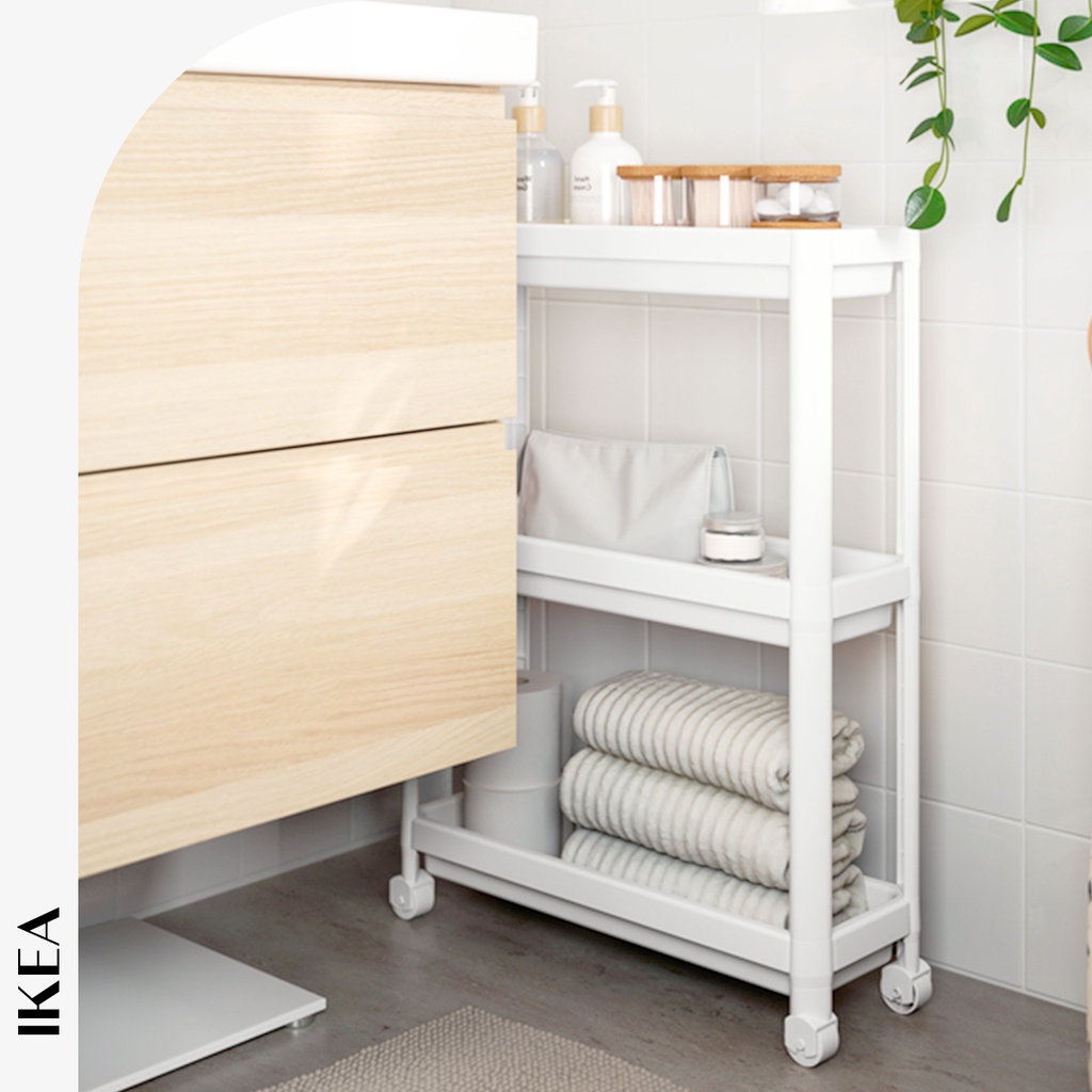 [HCM] KỆ IKEA CHÍNH HÃNG – VESKEN (3 TẦNG CÓ BÁNH XE)