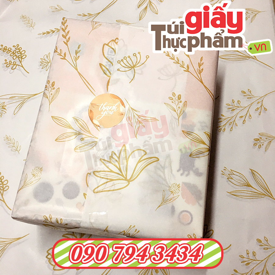 Giấy Gói Thời Trang, Phụ Kiện (500 tờ / 40x60cm / 40gsm / Hoa Lá Đồng)