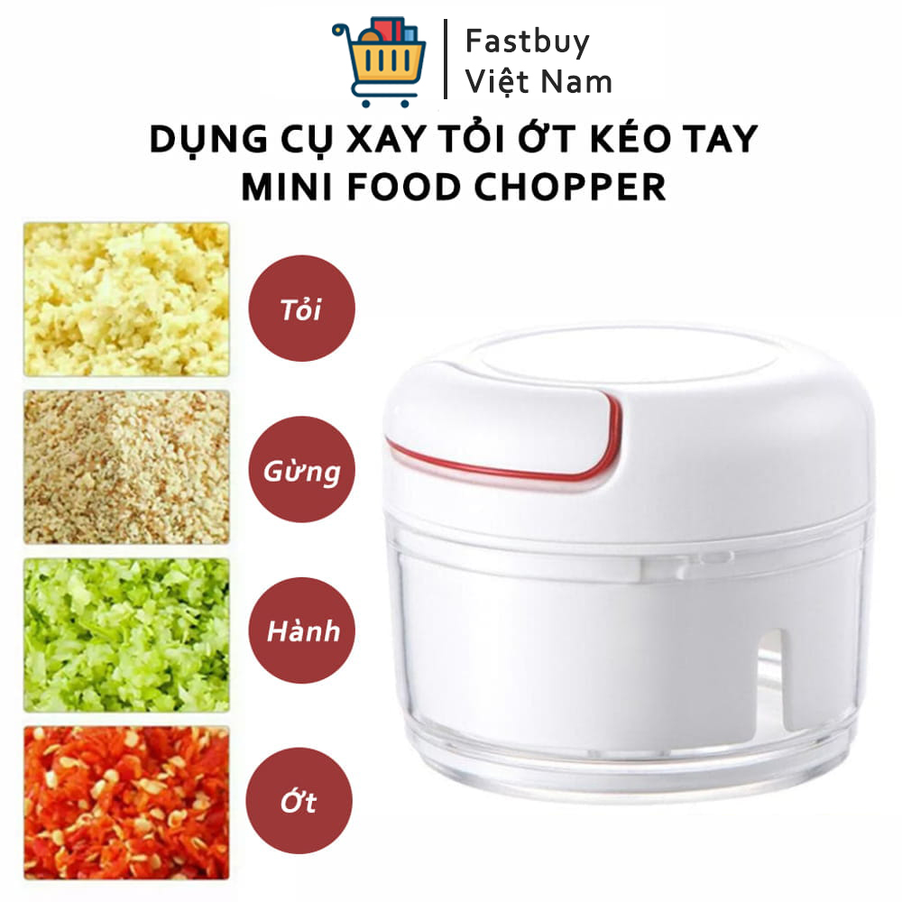 [Voucher 7% Max 800K]Máy Xay Tỏi Ớt Mini Bằng Tay Mini Food Chopper, Máy Xay  Hành Tỏi Ớt  Rau Củ Qủa Thực Phẩm Một Cách Dễ Dàng Nhanh Chóng