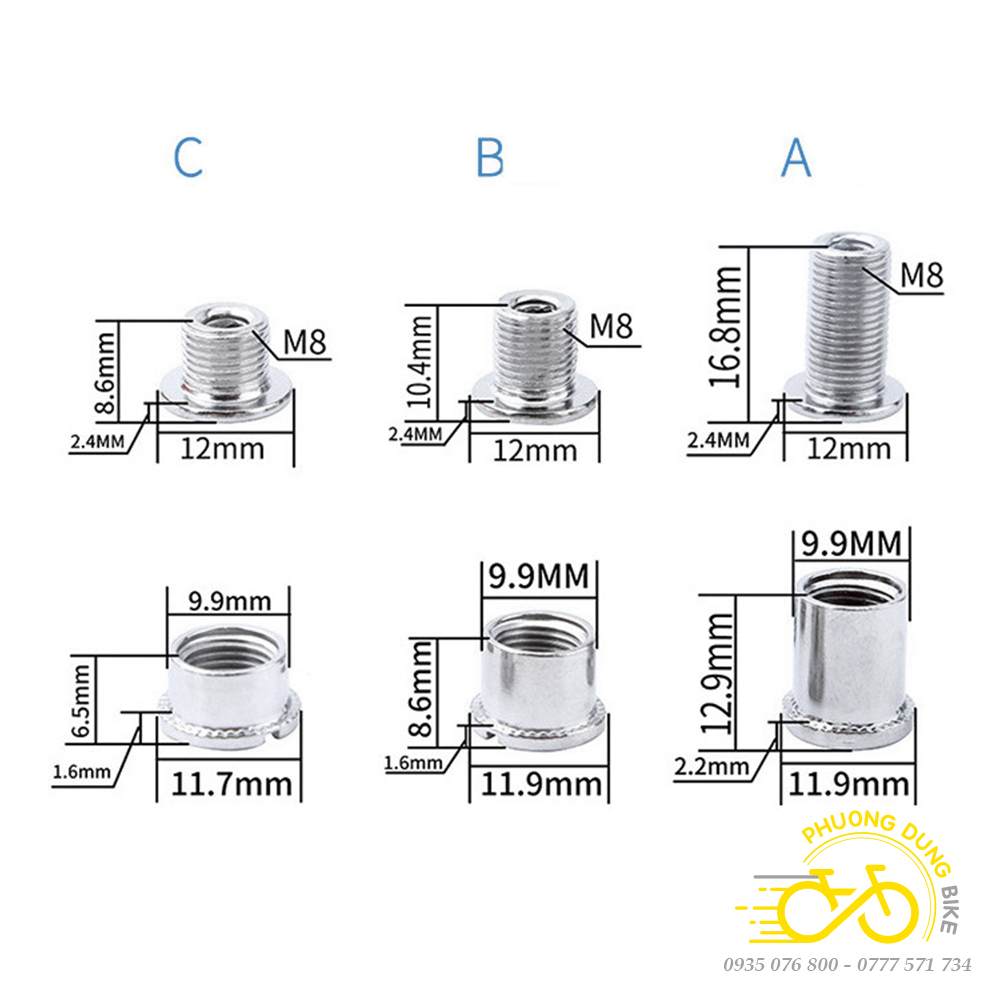 Ốc vặn đĩa răng vào giò xe đạp (Thép)
