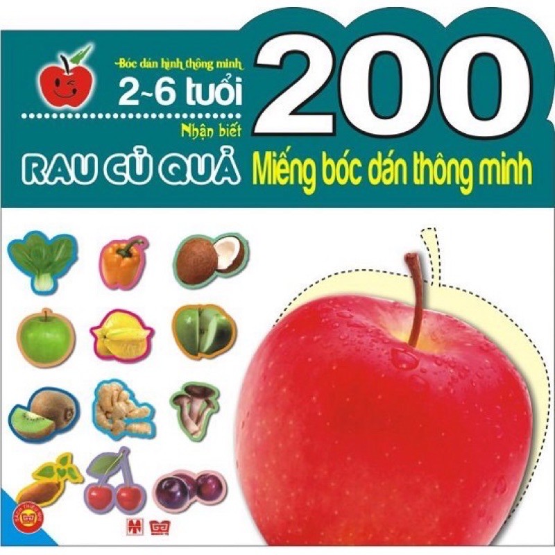 Sách - 200 miếng bóc dán thông minh - nhận biết rau củ quả