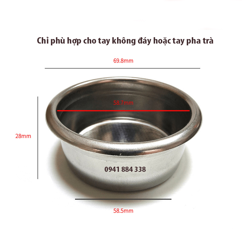 Filter 58mm - Basket 58mm - Giỏ Lọc Đơn Đôi 58mm - Linh Kiện Máy Pha Cà Phê