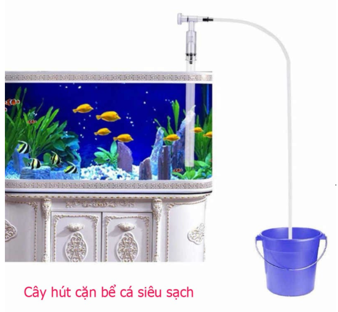 Máy bơm tay hút cặn vệ sinh đáy hồ cá AS-666B
