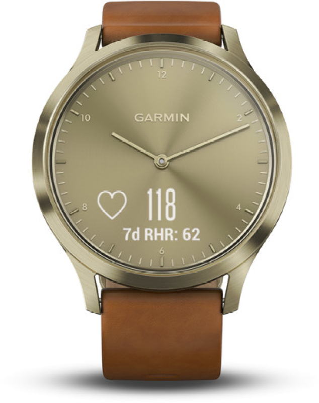 Đồng hồ thông minh/Đồng hồ lai Garmin Vivomove HR bản Premium (dây da, thân kim loại)