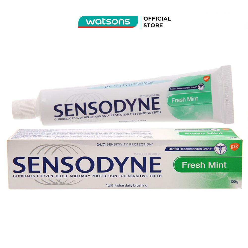 Kem đánh răng hương bạc hà sensodyne fresh mint 100g