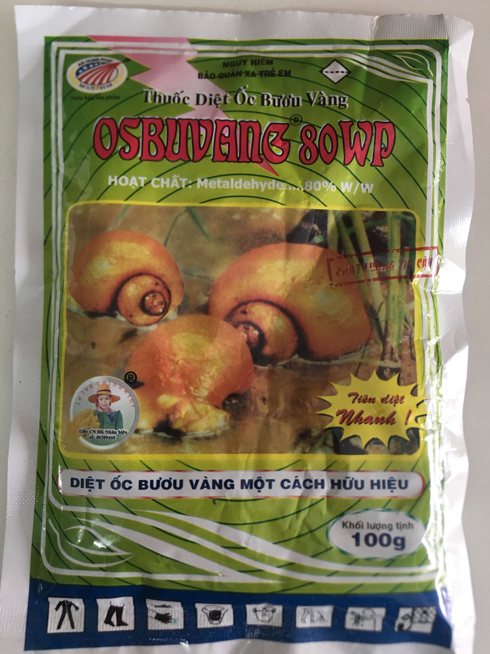 diệt ốc Osbuvang 80WP gói 100g hoạt chất Metaldehyde