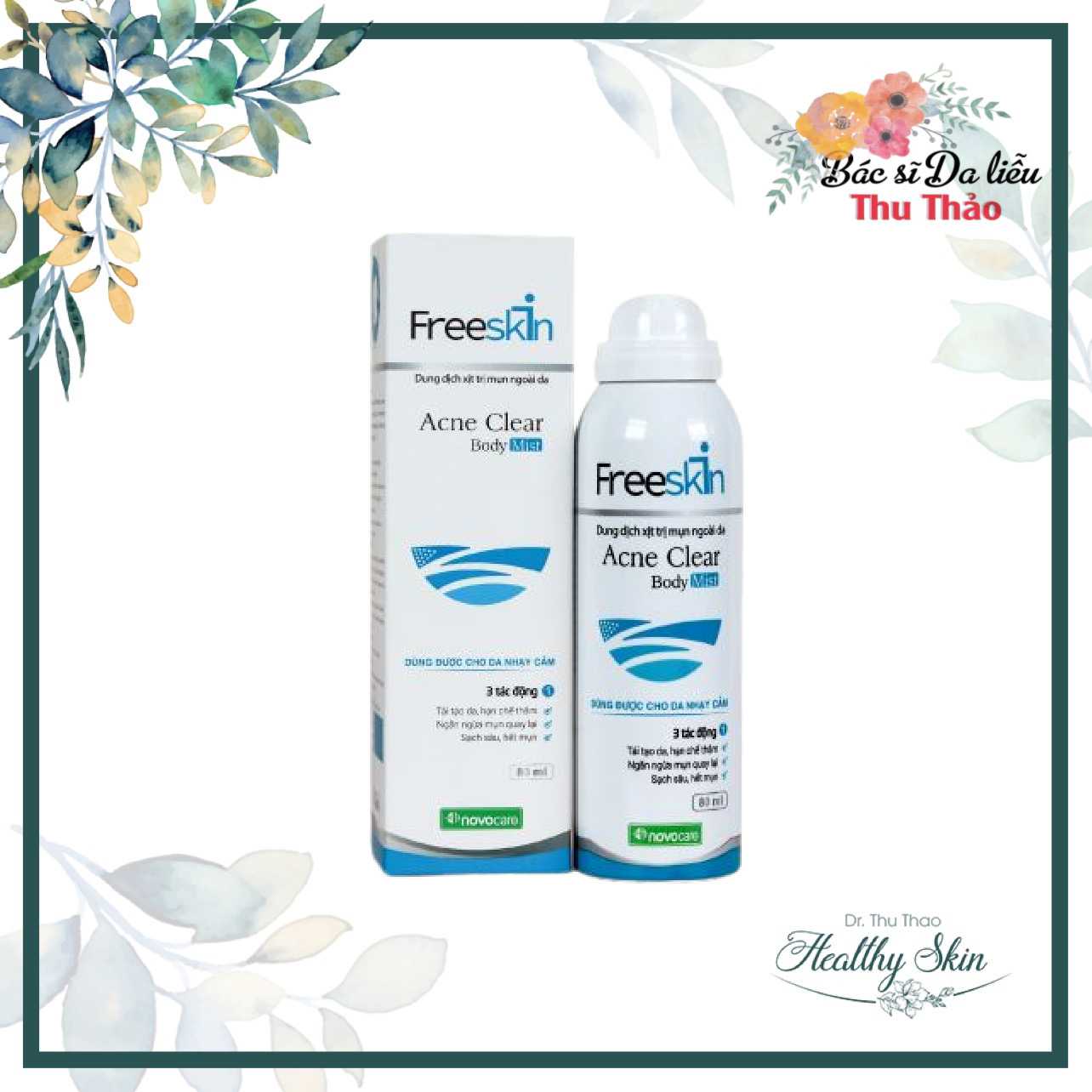 Xịt mụn lưng freeskin acne clear body mist