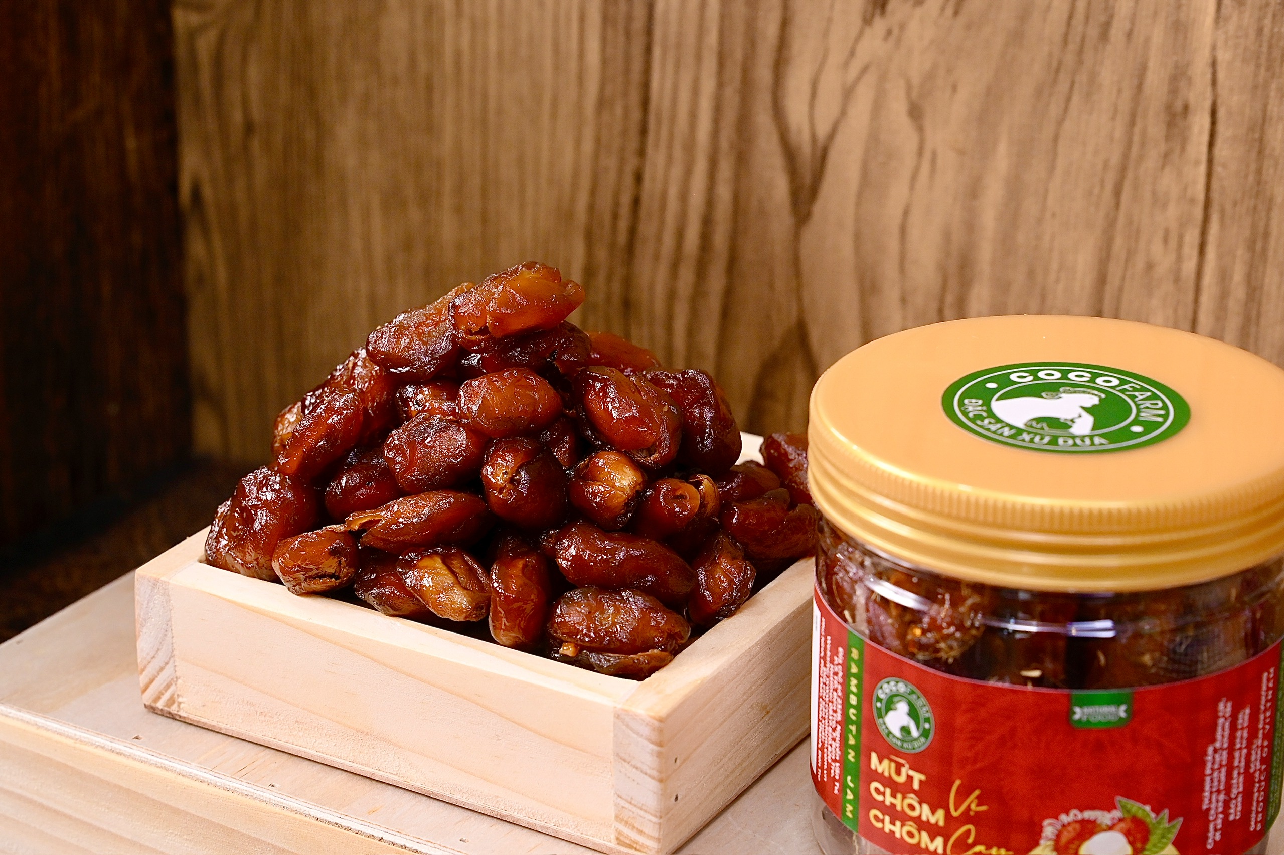 Mứt Chôm Chôm tách hạt với 3 hương vị nguyên bản, vị ô Mai và vị Cay Cocofarm