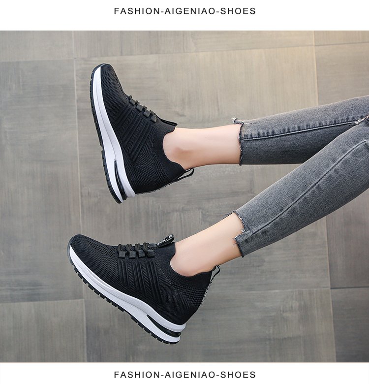 Giày thể thao nữ độn đế 7 phân chất co giãn ôm chân đi êm tăng chiều cao năng động hack dáng đi làm đi chơi, Lisa M48