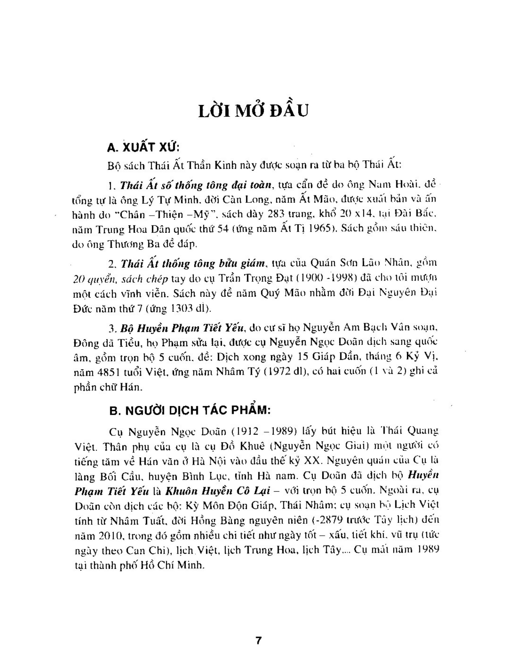 Sách Thái Ất Thần Kinh - NXB Dân Tộc