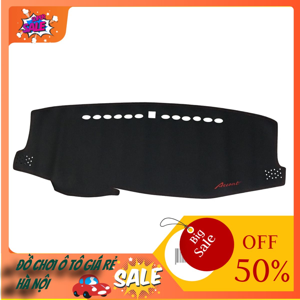 Thảm taplo da Cacbon cao cấp cho xe Accent 2011-2020