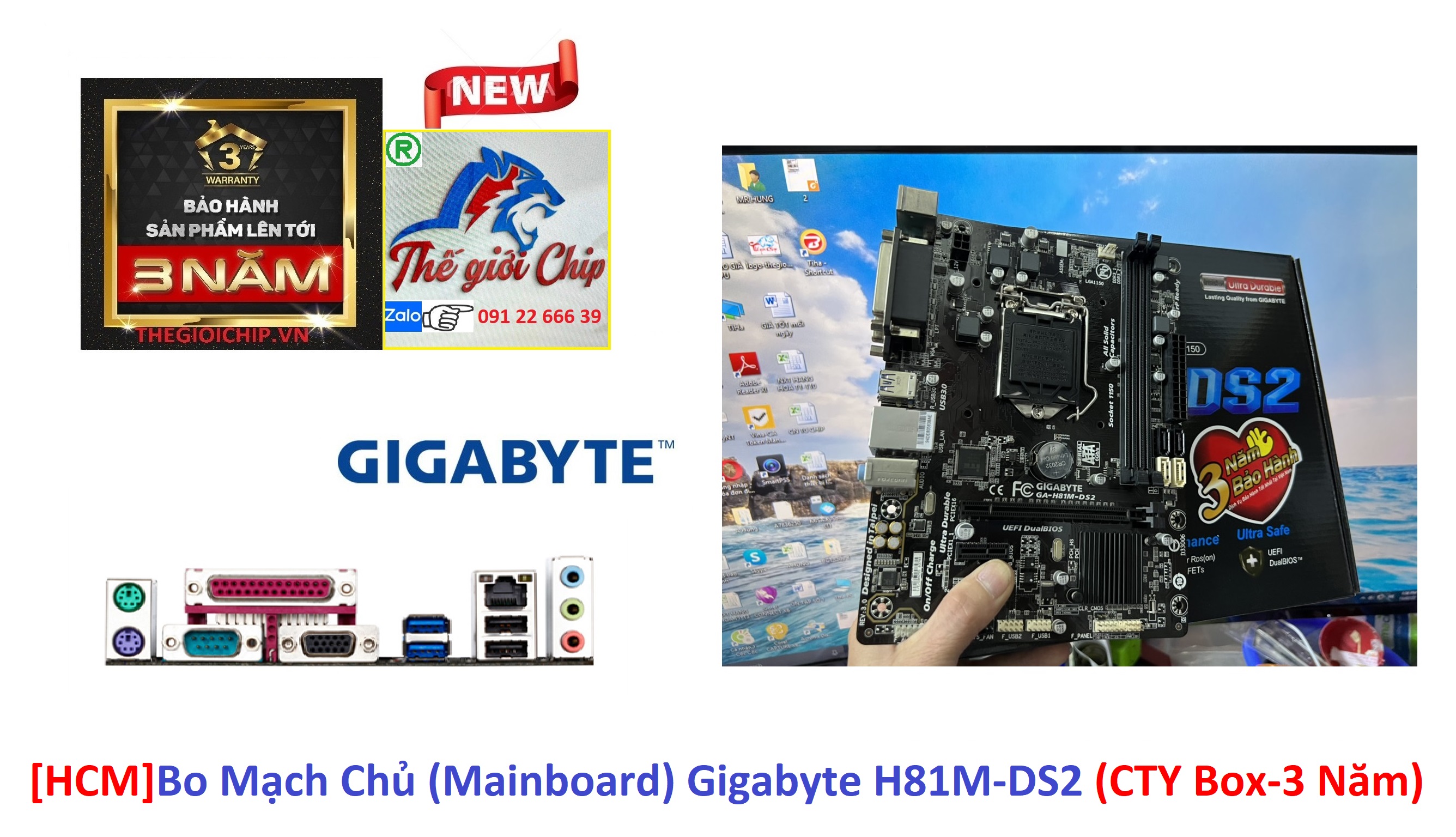 [HCM]Bo Mạch Chủ (Mainboard) Gigabyte H81M-DS2 (CTY Box-3 Năm)