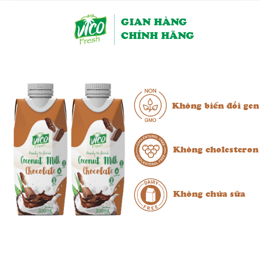 Combo 2 Sữa Dừa Vico Fresh Socola 330ml