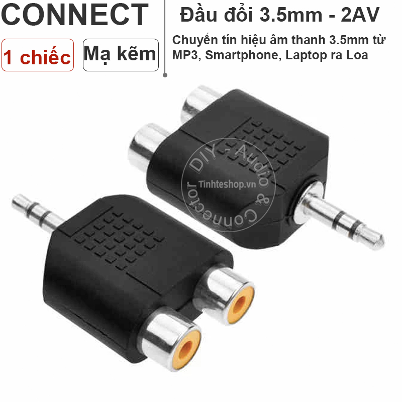 Audio 3.5mm male to 2 RCA/AV male connector 1PCS