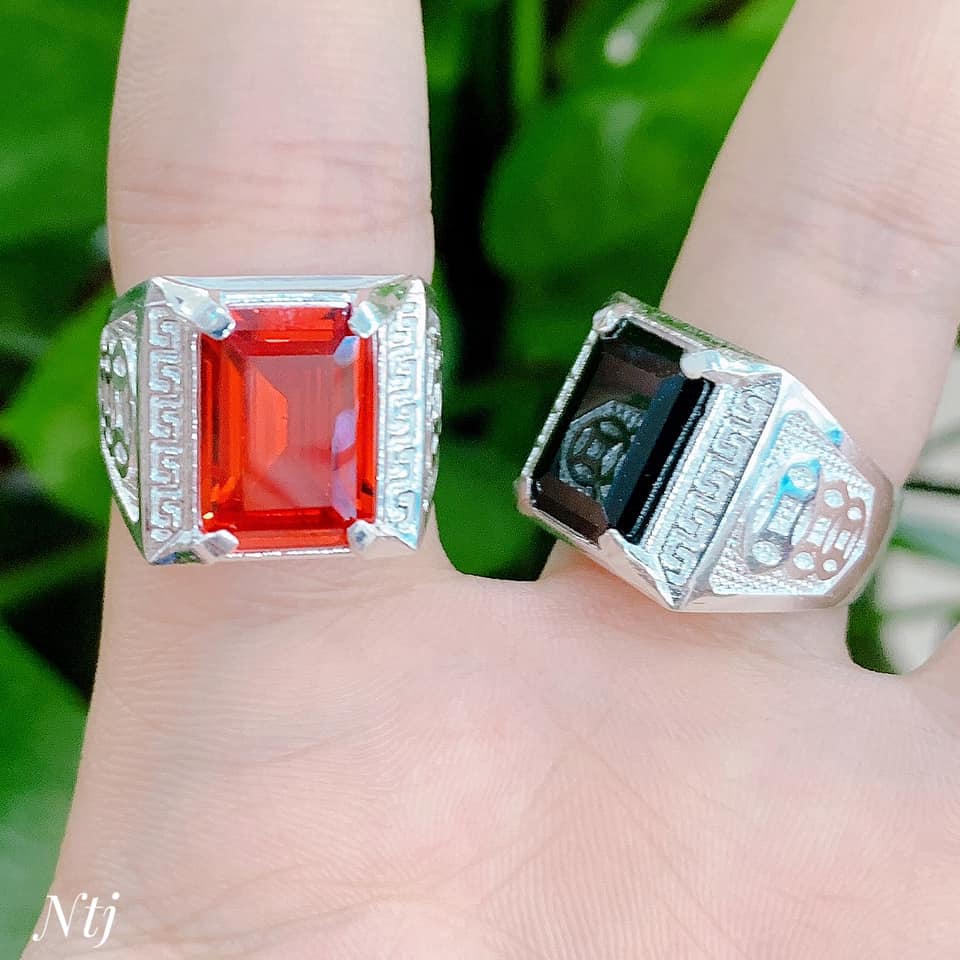 Nhẫn nam bạc đẹp mặt vuông