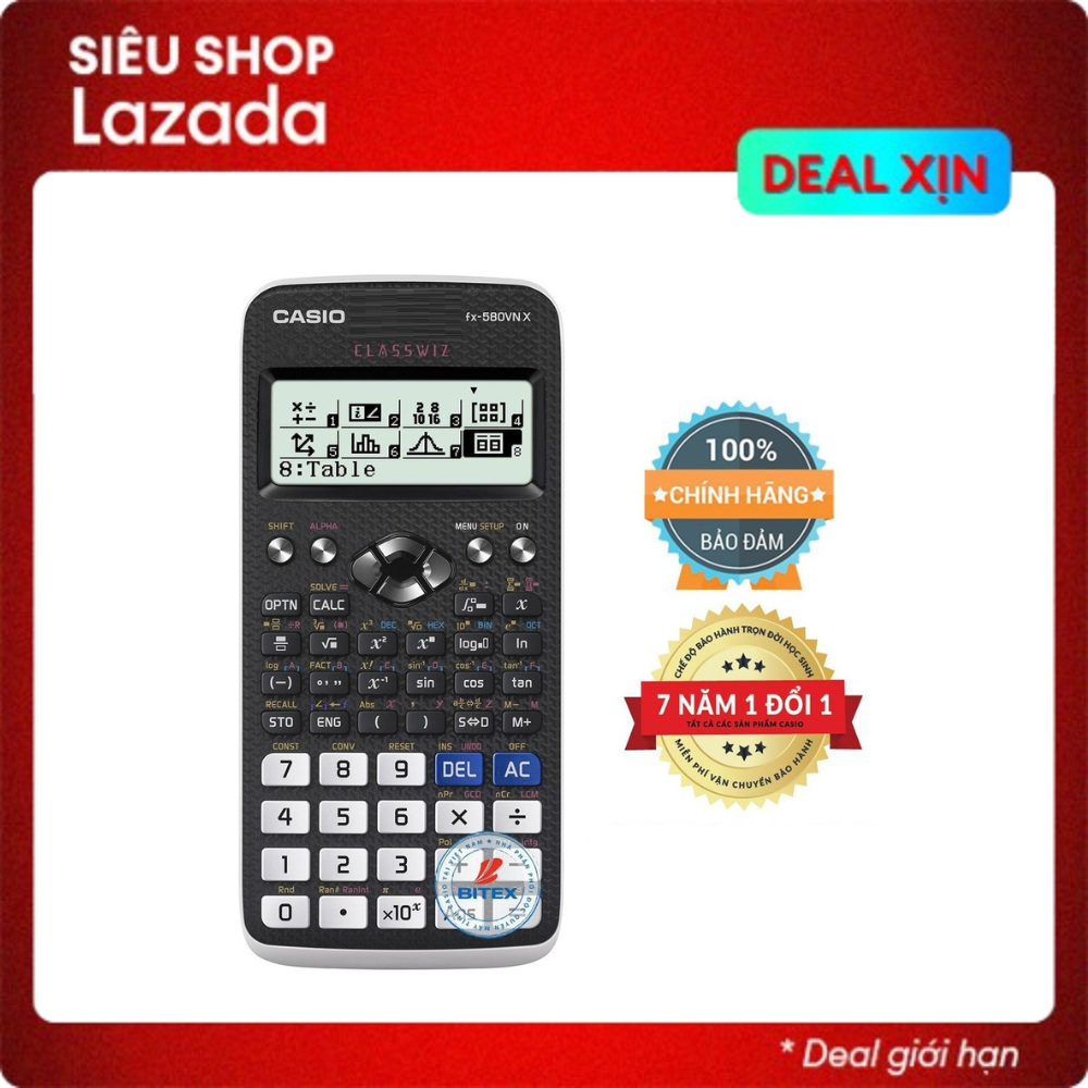 Máy tính casio fx 580vnx chính hãng nhập khẩu thái lan 521 tính năng máy tính khoa học có hiệu suất cao, tốc độ tính toán nhanh, phù hợp với nhiều cấp học từ học sinh, sinh viên.