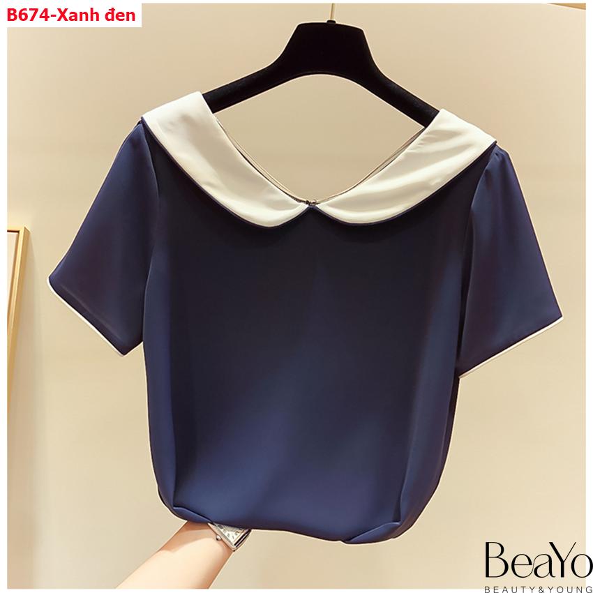 [HCM]B674-ÁO SƠ MI CỔ SEN THUYỀN XINH