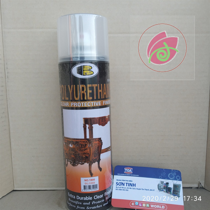 Sơn xịt bóng gỗ PU POLYURETHANE- Trong , Bóng mờ