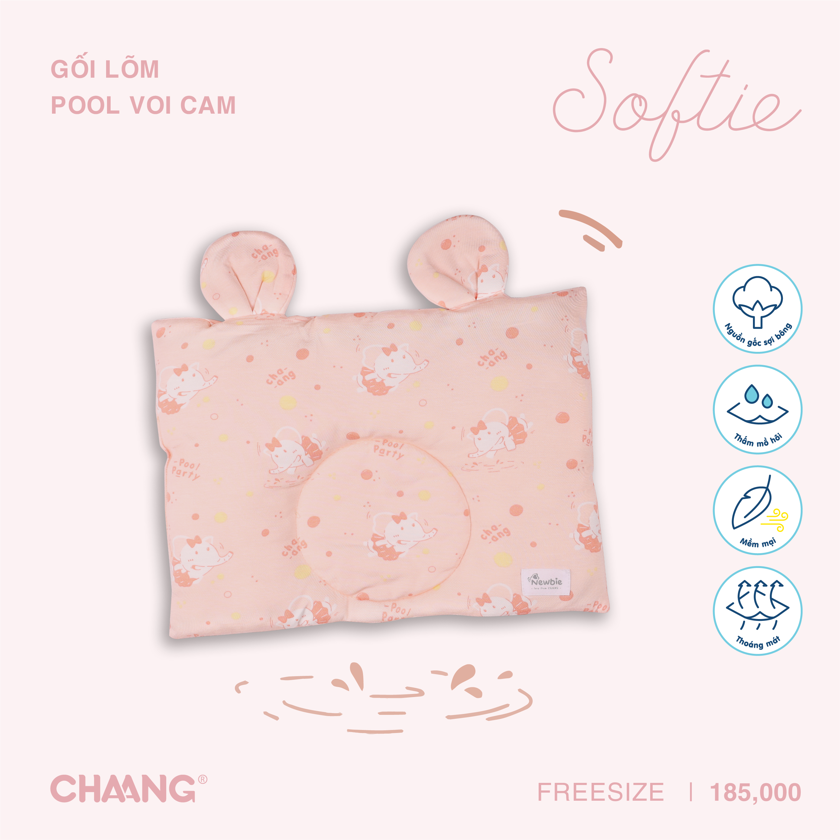 [CHAANG] Gối lõm cho bé sơ sinh Pool CHAANG