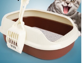 Khay vệ sinh cho mèo kèm xẻng - Chậu đựng cát cho mèo thumbnail