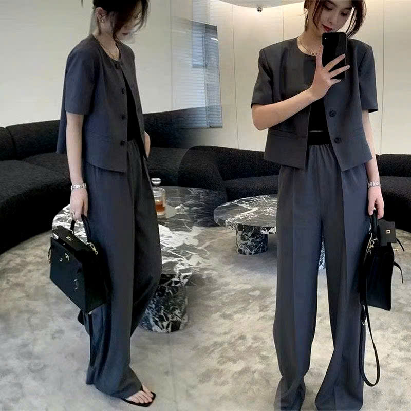 Áo khoác vest blazer suông lịch sự có đệm cầu vai đứng form túi thật tiện lợi size S M L