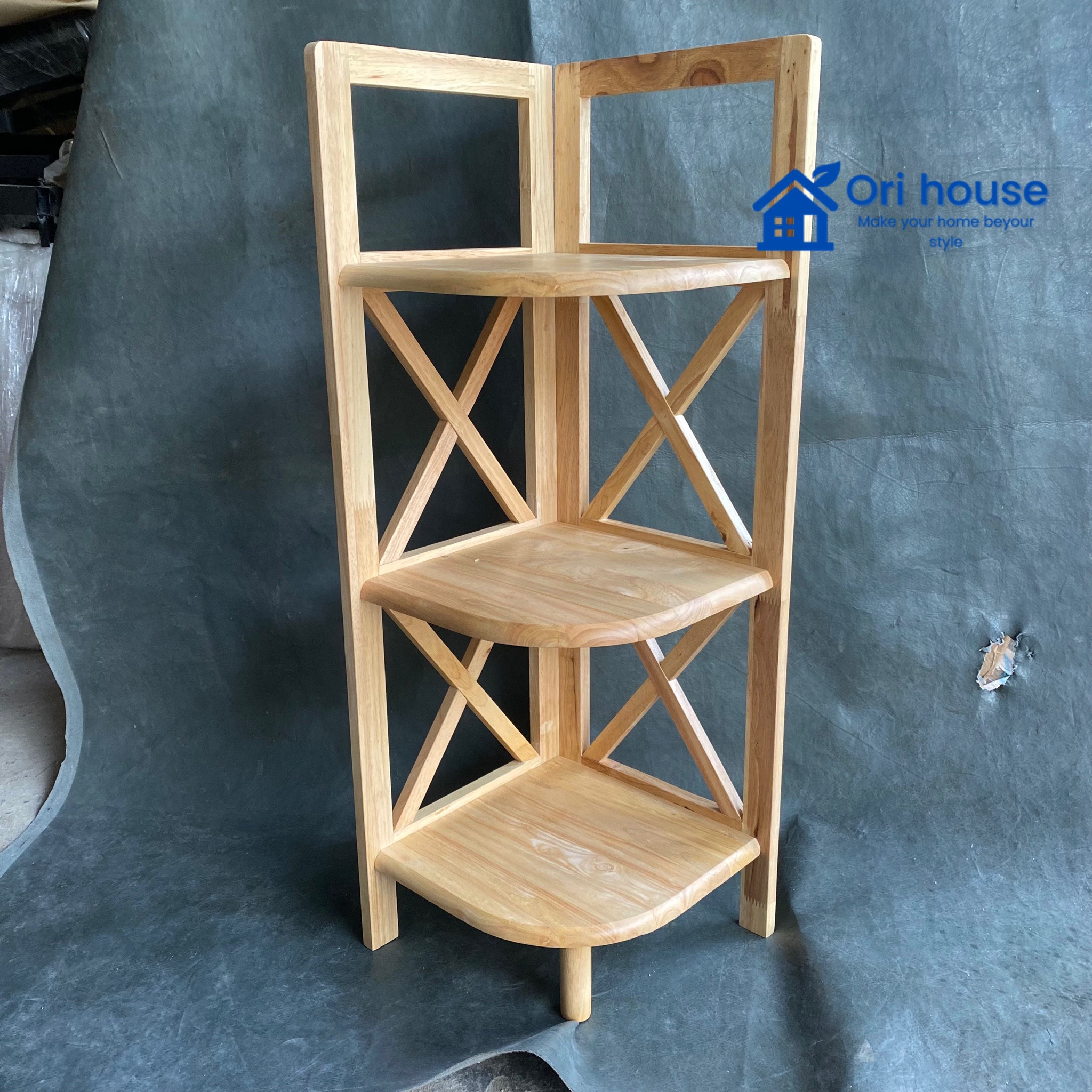Kệ góc gỗ 3 tầng cao 95 cm - hàng lắp ráp