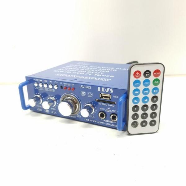 Amply LDZS AV-263 12V/220V Bluetooth/KARAOKE 300W x 300W (XANH)