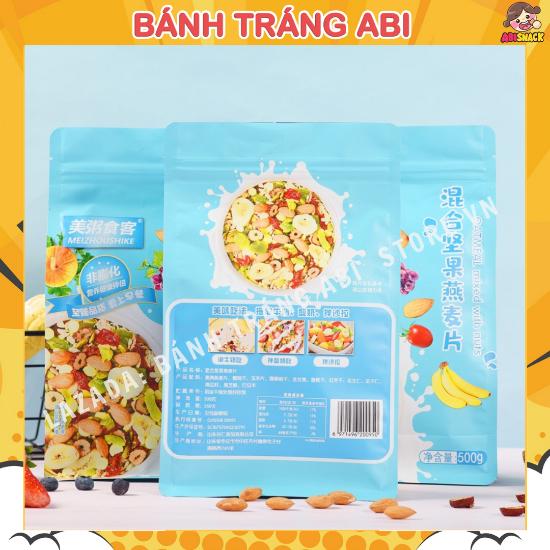 NGŨ CỐC YẾN MẠCH MIX HẠT GIẢM CÂN-TĂNG CÂN ĂN KIÊNG TÚI XANH GÓI 500G