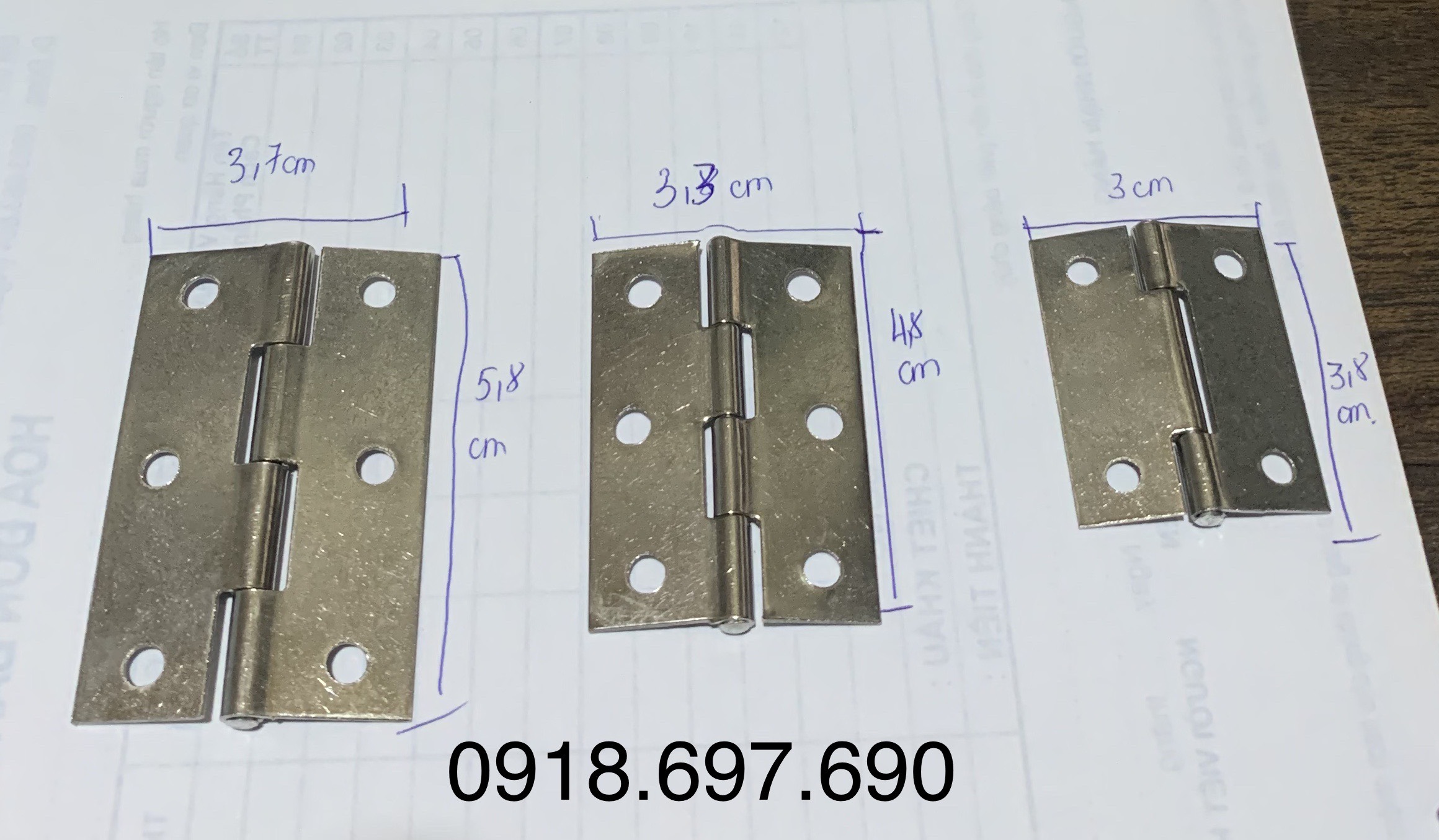 [HCM]Bản lề cửa tủ INOX COMPO 3 CÁI