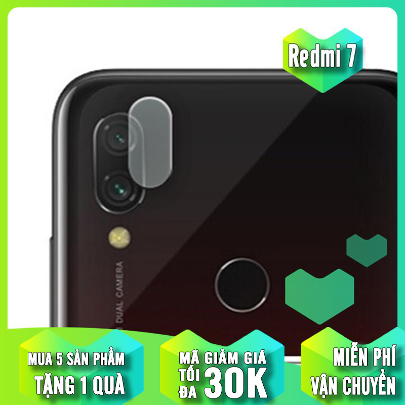 Miếng dán kính cường lực Camera Xiaomi Redmi 7 Full Box