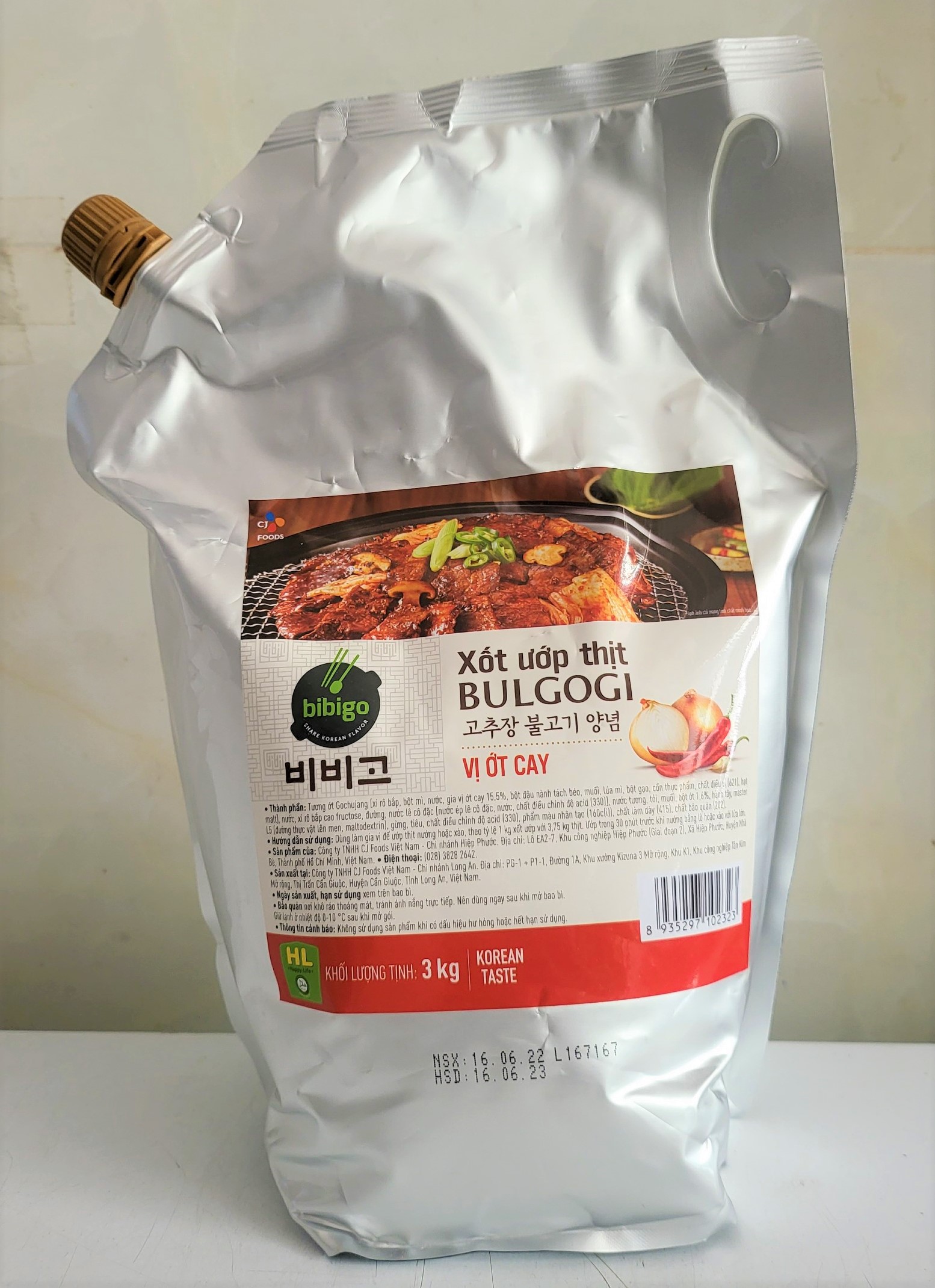 Xốt ướp thịt bulgogi bibigo cj foods korean spicy taste marinade